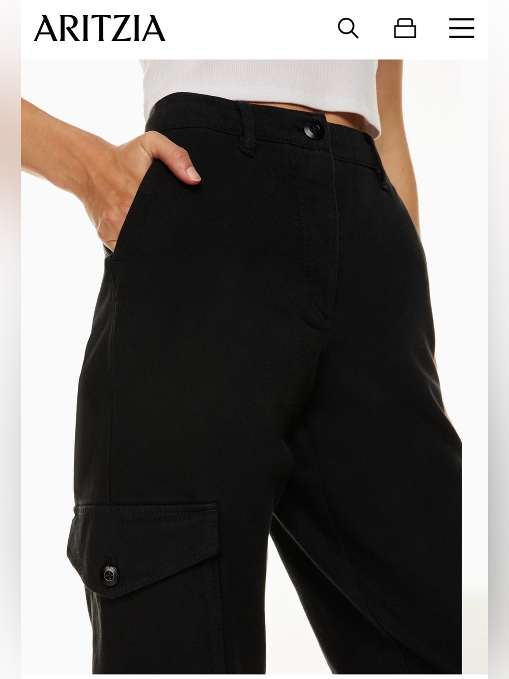 NWT 🖤Aritzia wilfred free modern Cargo Pants black sz4